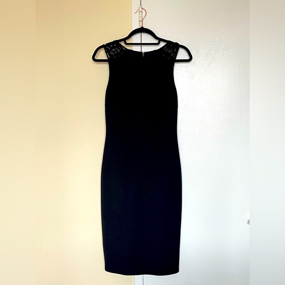 Bebe Lace Insert Midi Dress